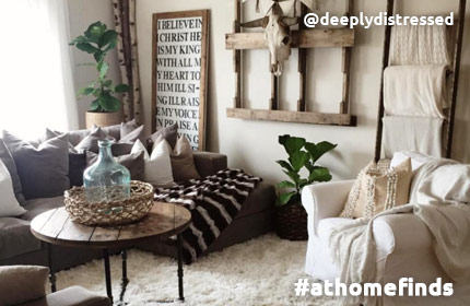 @deeplydistressed, #athomefinds, Distressed white living room